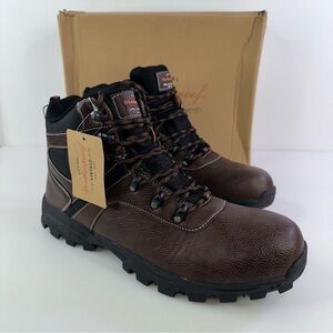 Weatherproof Vintage Jasper Outdoor Boots Mens 13M Brown Faux Leather Shoes NWB